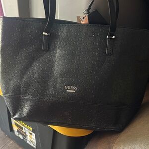GUESS Black Logo Tote